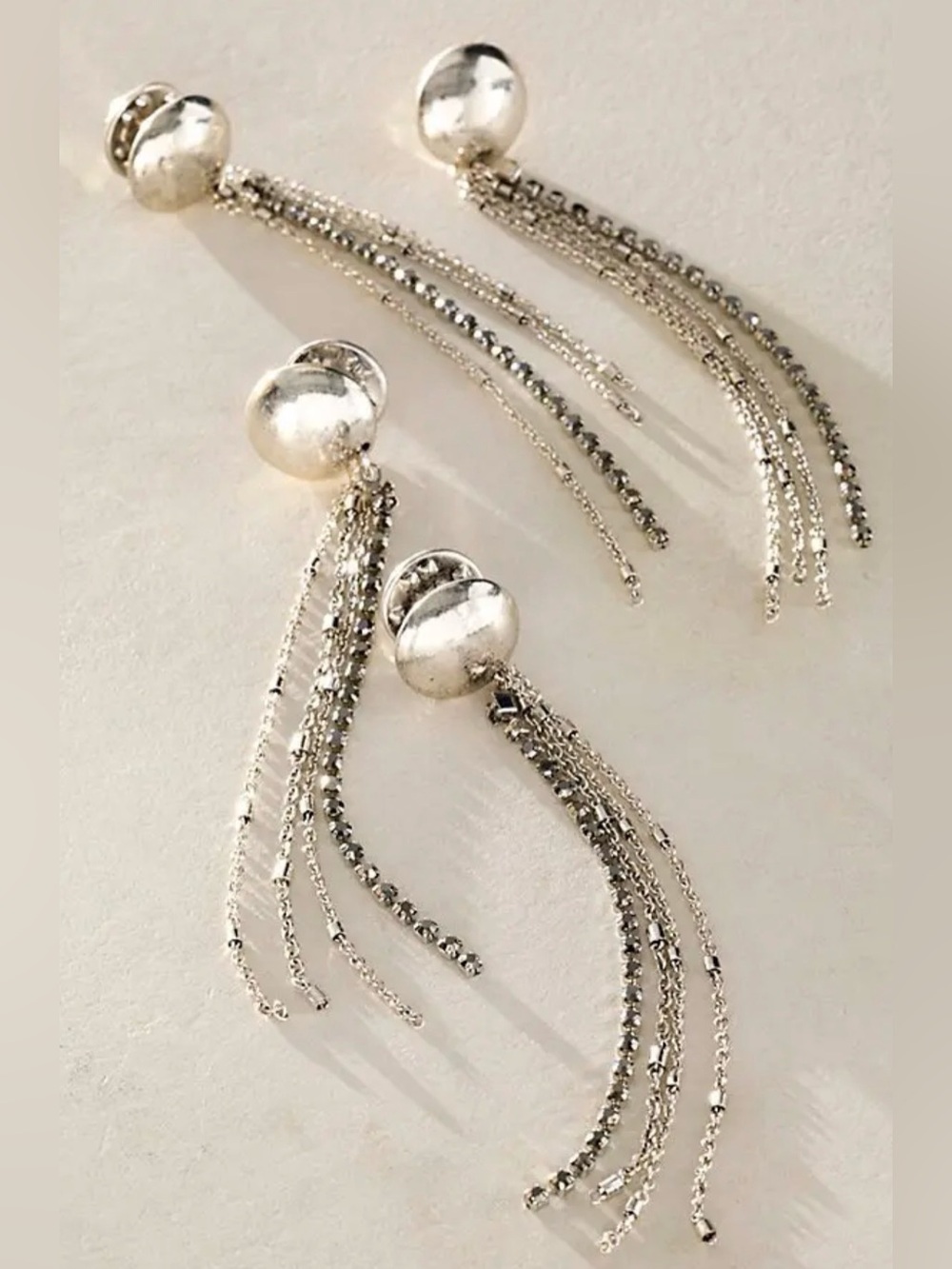 Free People Silver Fringe Chain Brooch Pin NWT Statement Jewelry Boho
